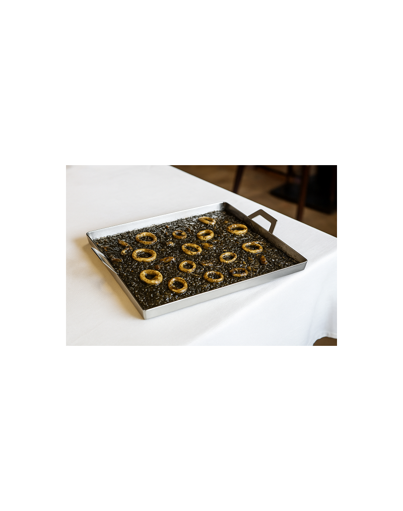 P296530 LLAUNA INOX CON ASAS 26,5X23X3 CM.