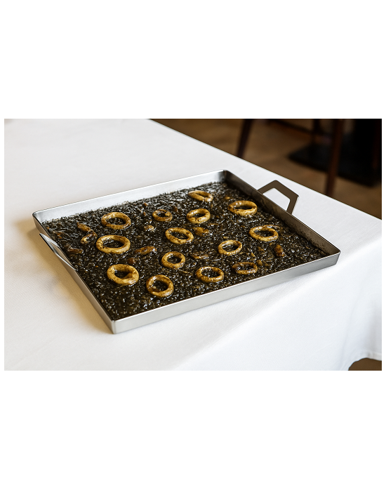 P296530 LLAUNA INOX CON ASAS 26,5X23X3 CM.