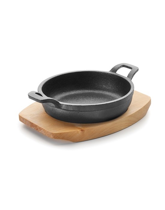 25872 CACEROLA REDONDA 16,2 CM. CON BASE MADERA