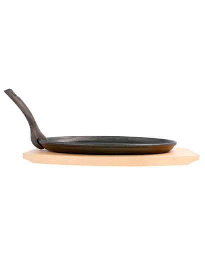 113.07 PLATO CAMPESTRE OVAL + BASE MADERA 27X18X2 CM. NEGRO HIERRO 2