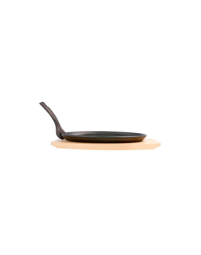113.07 PLATO CAMPESTRE OVAL + BASE MADERA 27X18X2 CM. NEGRO HIERRO