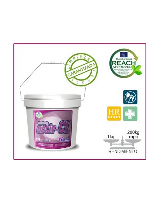 CUBO CLORO ACTIVO BLANQUEADOR POLVO 10 KG.