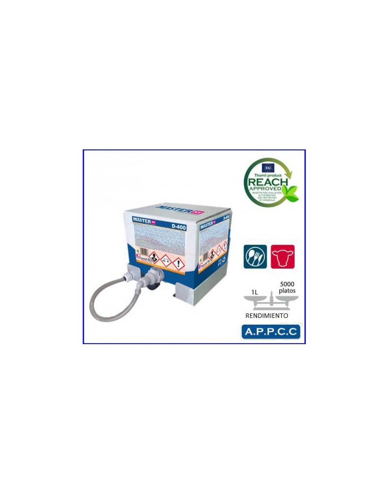 MASTER-BOX D-400 DETERGENTE LAVAVAJILLAS AGUAS DURAS 6 KG.