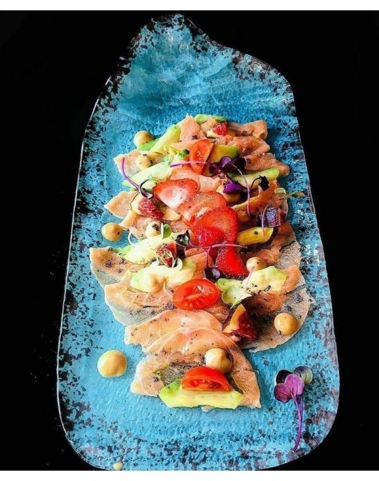 P605018C BANDEJA MURANO TURQUESA ETNIC 32X16 CM.