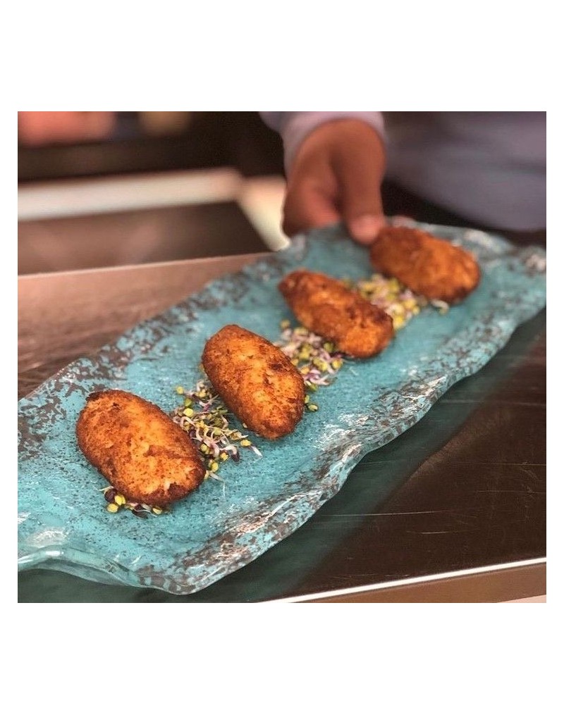 P605018C BANDEJA MURANO TURQUESA ETNIC 32X16 CM.