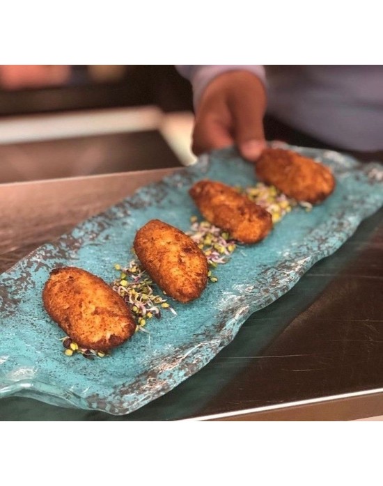 P605018C BANDEJA MURANO TURQUESA ETNIC 32X16 CM.