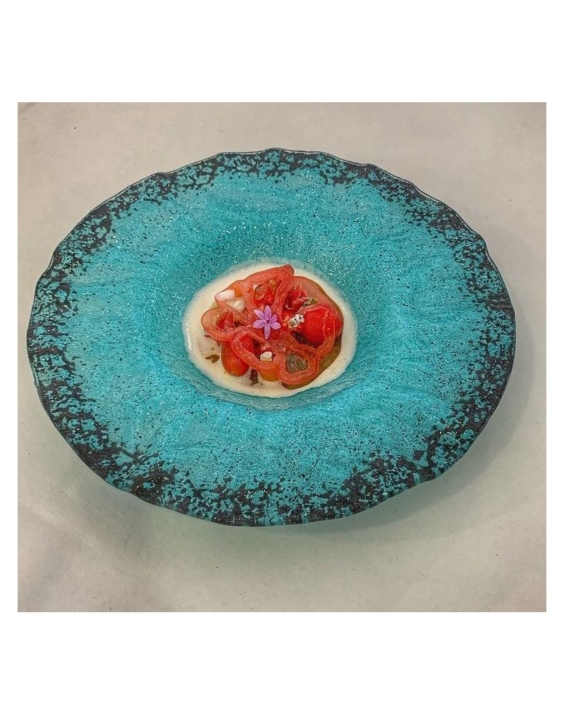 P605032C PLATO RISOTTO MURANO TURQUESA 29 CM.