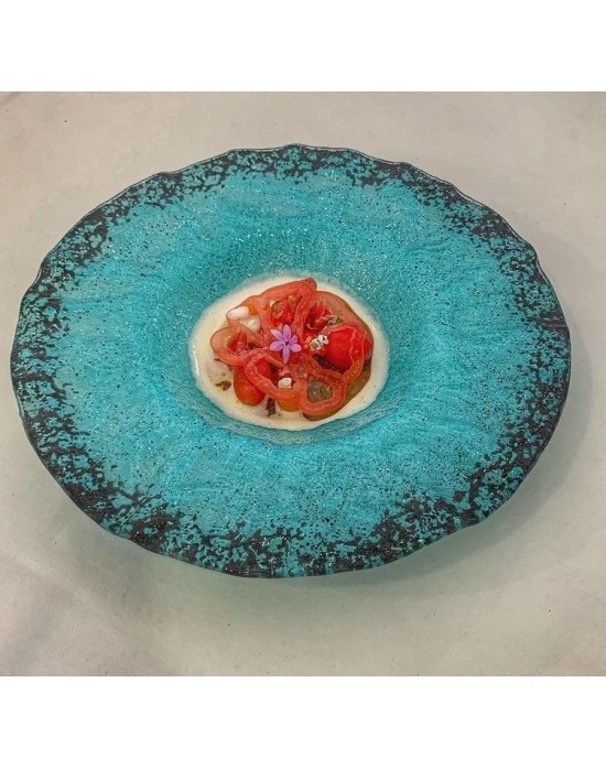 P605032C PLATO RISOTTO MURANO TURQUESA 29 CM.