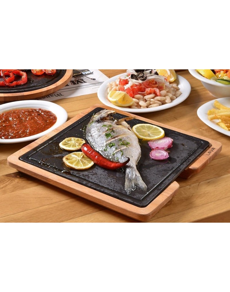 P635020 BANDEJA CUADRADA 25X25 CM. SOPORTE DE IROKO