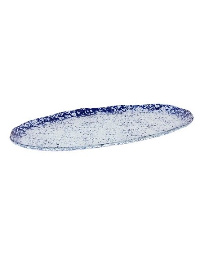 P605021B BANDEJA OVAL MURANO COBALTO 32X16 CM