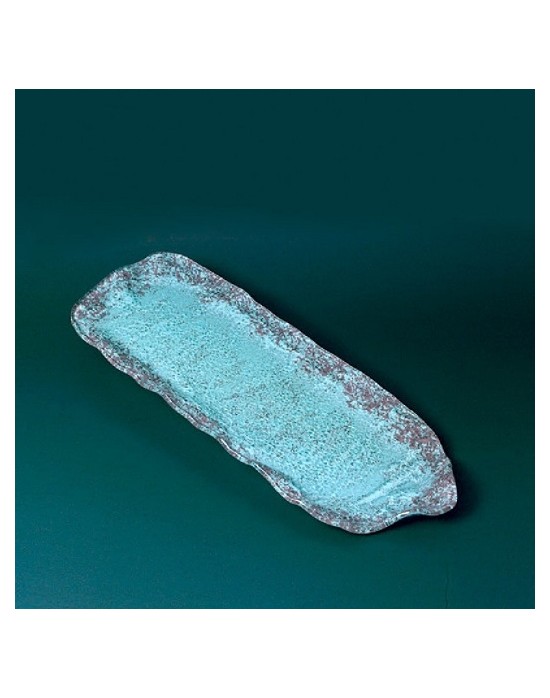 P605017C BANDEJA MURANO TURQUESA ETNIC 40X16 CM.