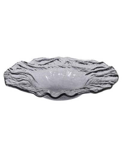 P605033A PLATO DEGUSTACION MURANO NEGRO 25X6 CM