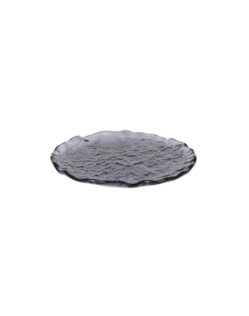 P605031A PLATO POSTRE MURANO NEGRO 20X1,5 CM.