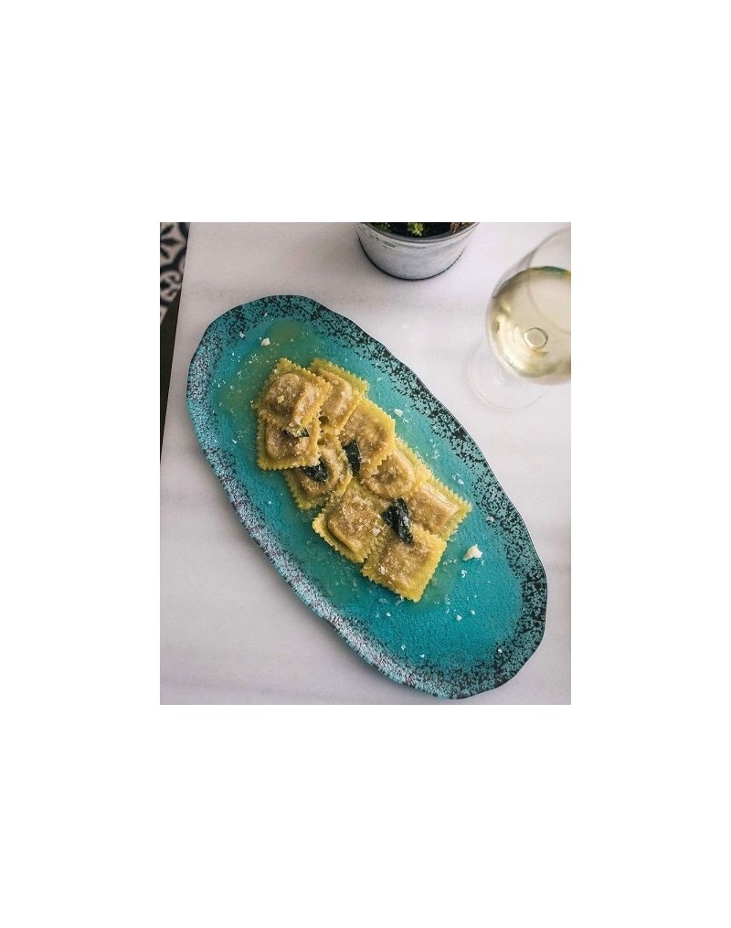 P605020C BANDEJA MURANO TURQUESA 40X20 CM.