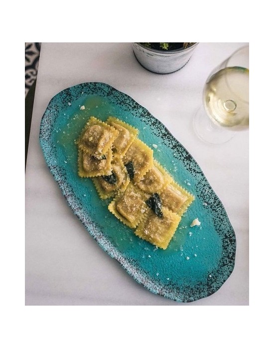 P605020C BANDEJA MURANO TURQUESA 40X20 CM.