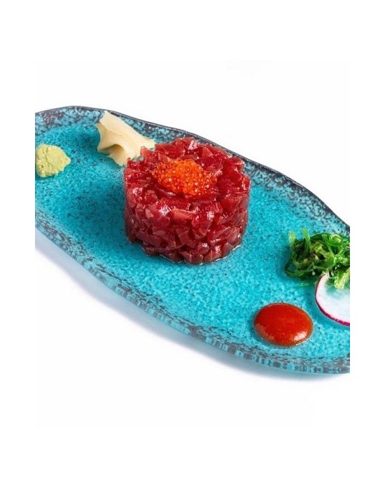 P605020C BANDEJA MURANO TURQUESA 40X20 CM.