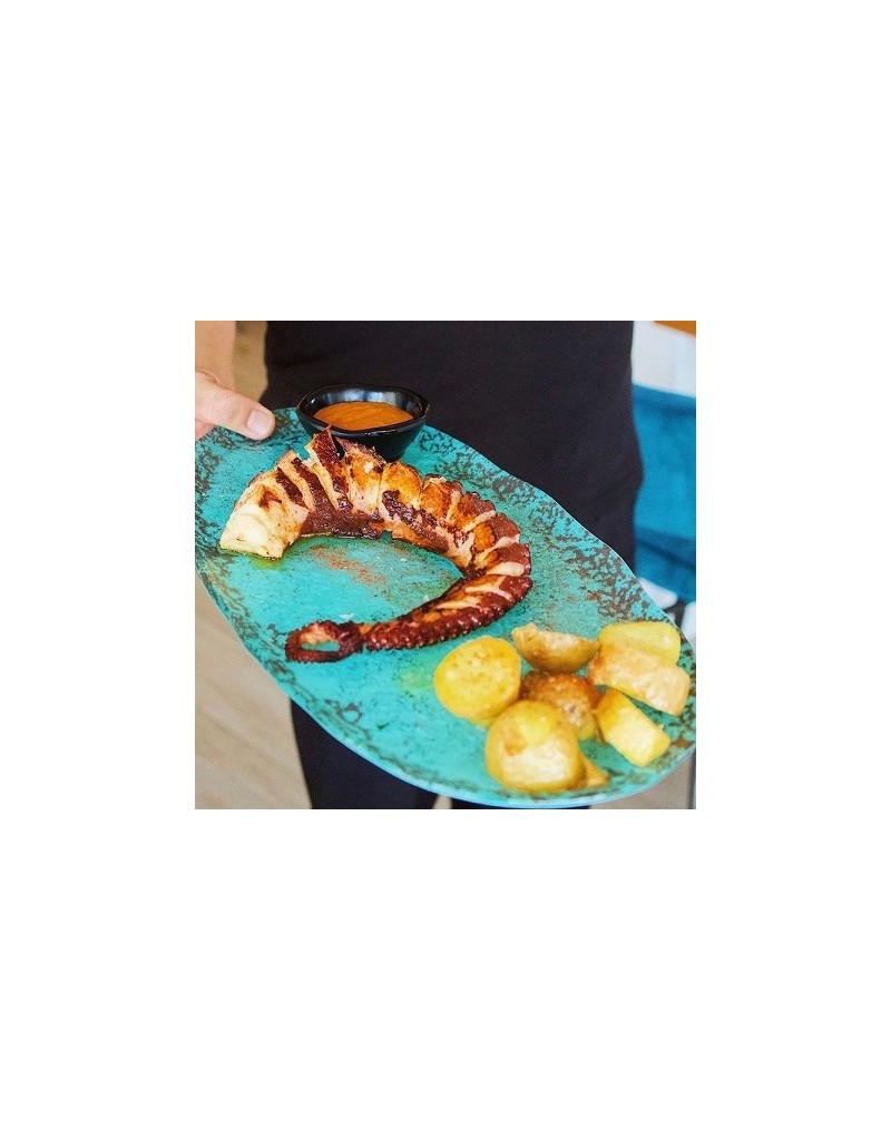 P605020C BANDEJA MURANO TURQUESA 40X20 CM.