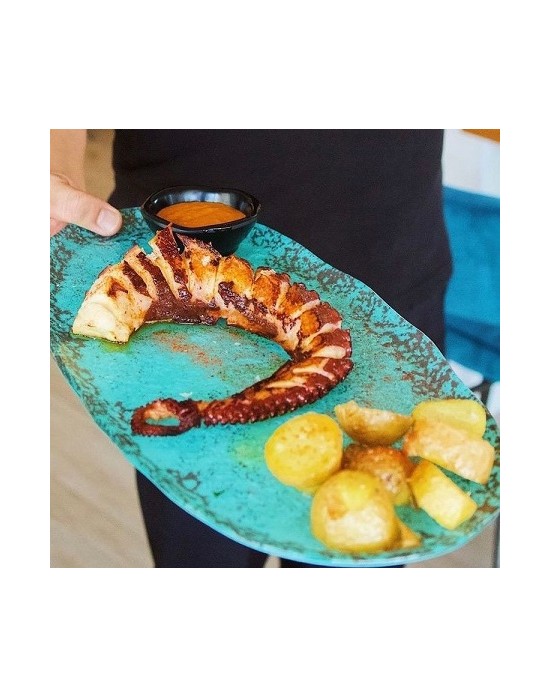 P605020C BANDEJA MURANO TURQUESA 40X20 CM.