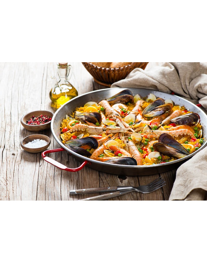 PAELLERA PULIDA 22 CM. 1/2 RACION